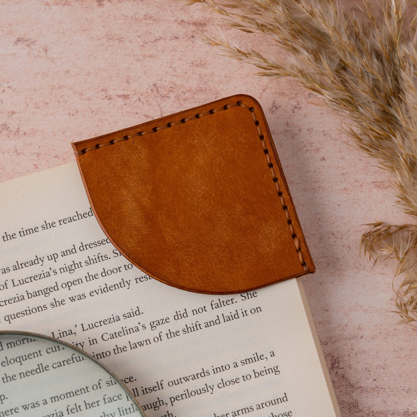 Personalised Leather Corner Bookmark