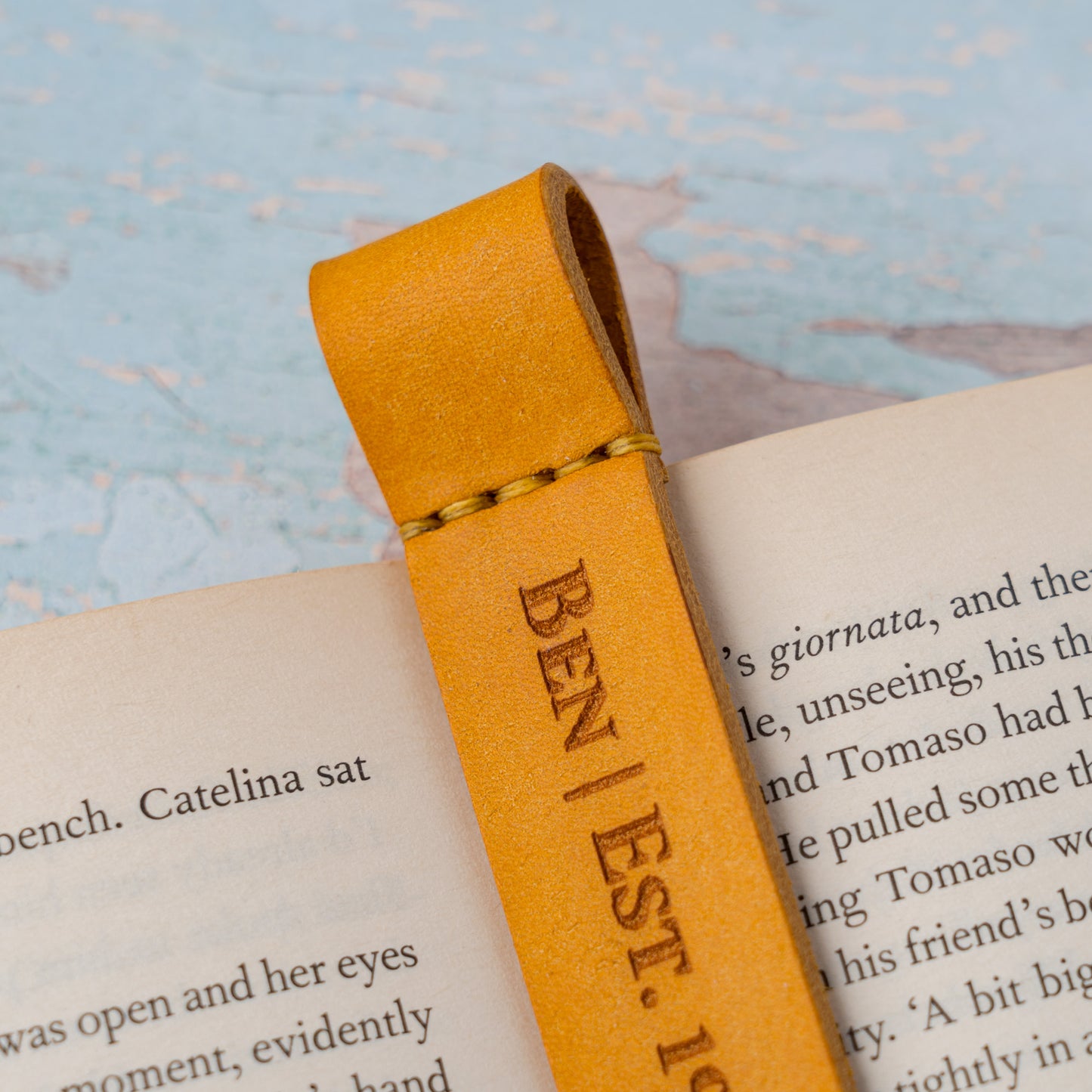 Slim Leather Bookmark – Personalised