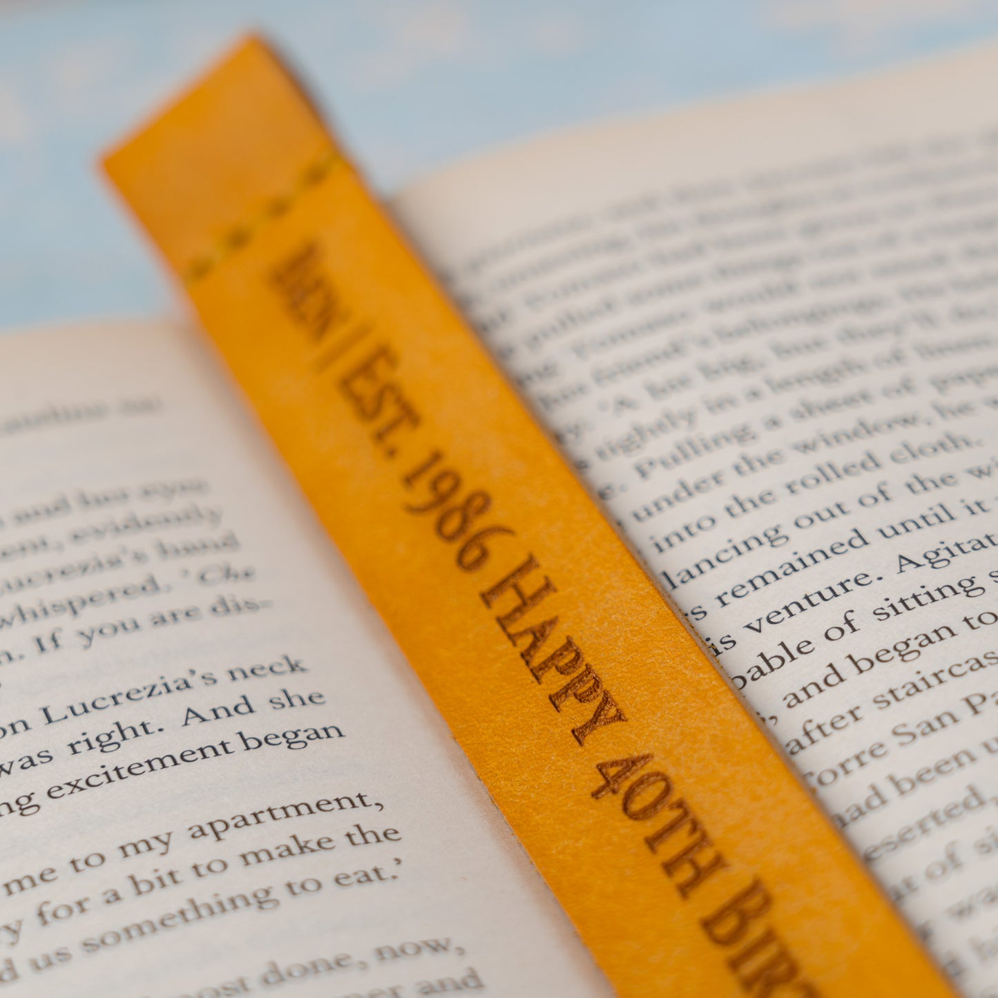 Slim Leather Bookmark – Personalised