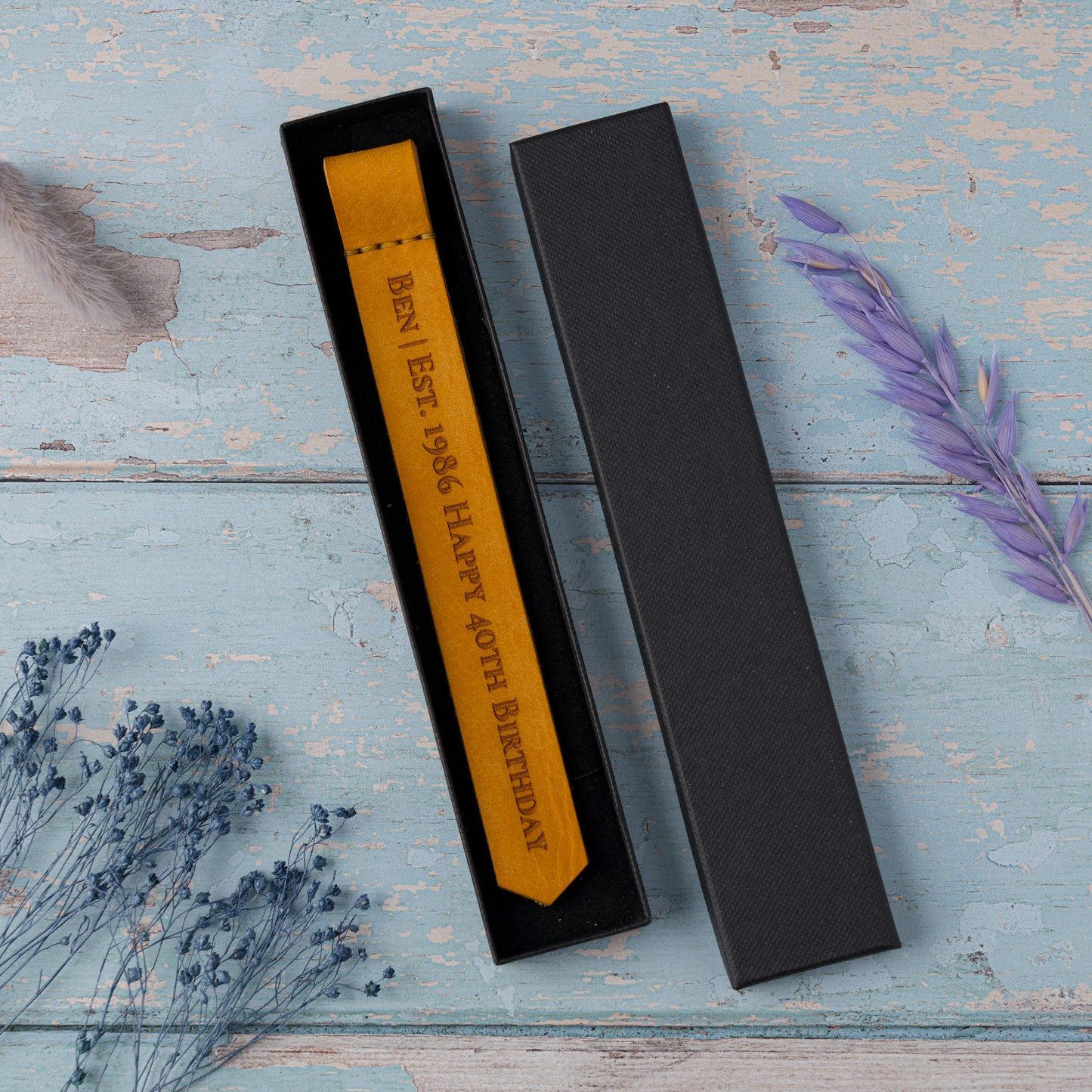 Slim Leather Bookmark – Personalised