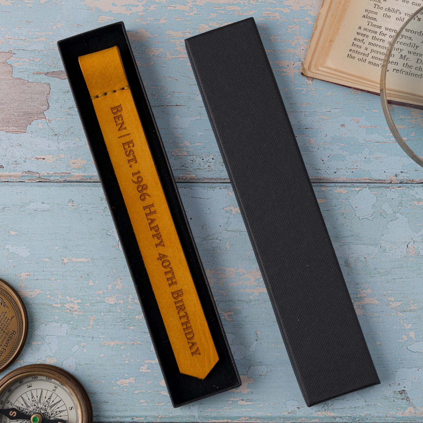 Slim Leather Bookmark – Personalised