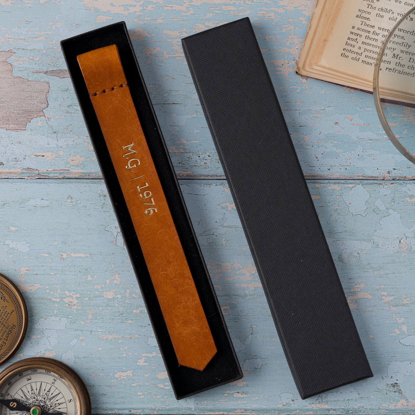 Slim Leather Bookmark – Personalised
