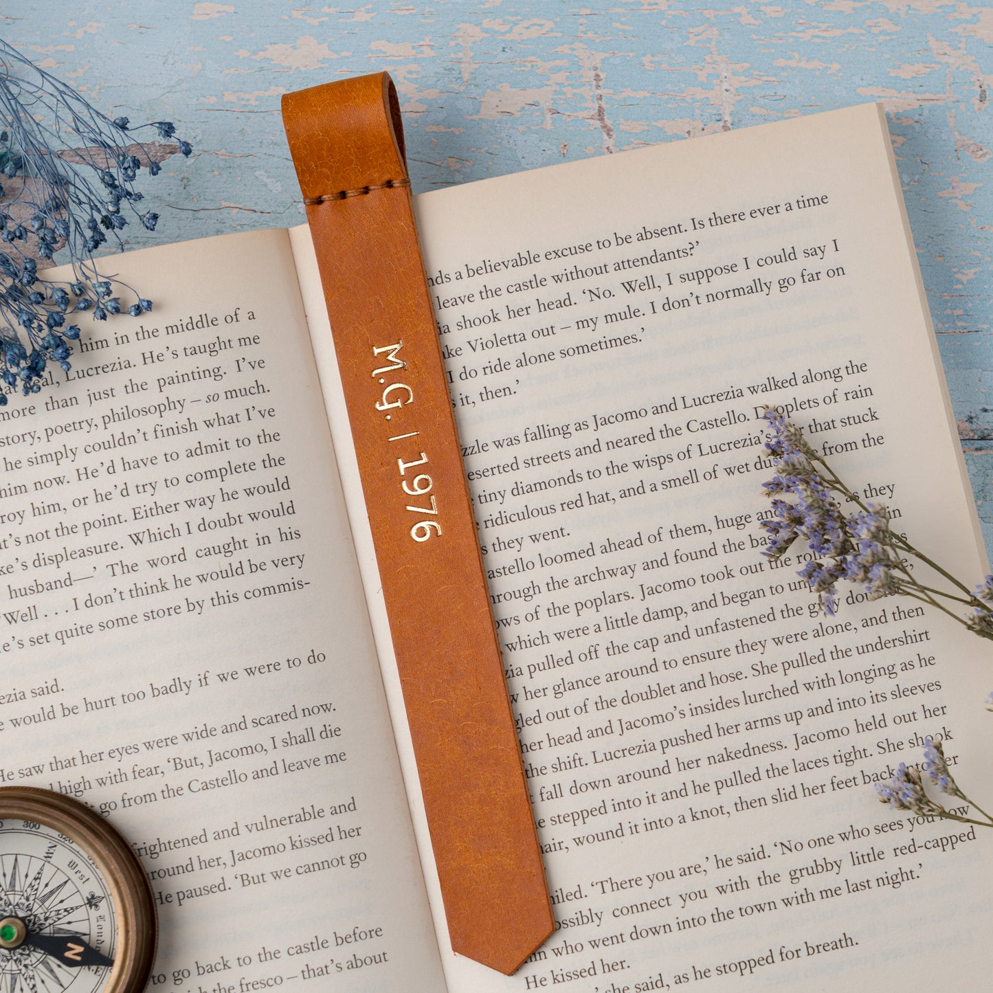 Slim Leather Bookmark – Personalised