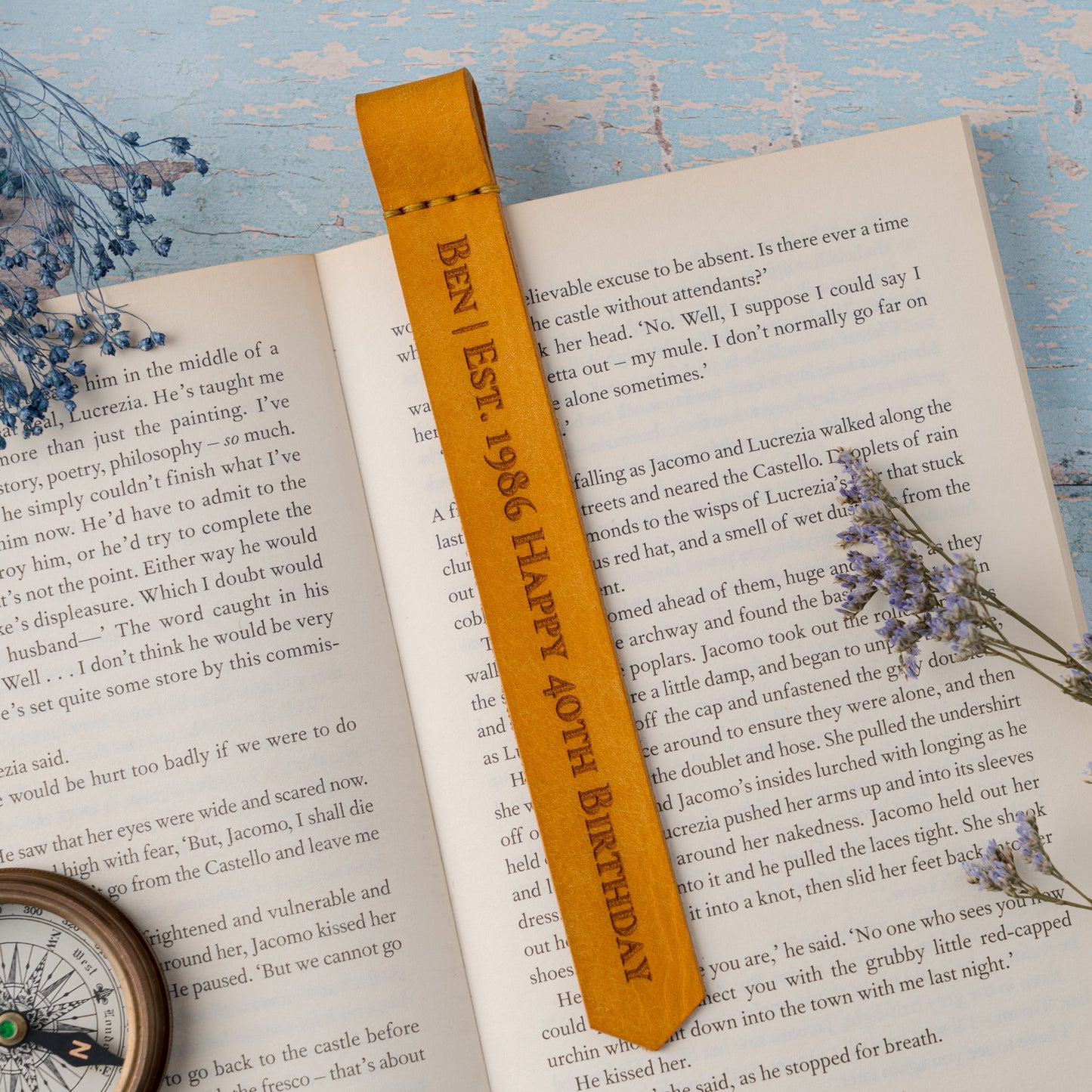 Slim Leather Bookmark – Personalised
