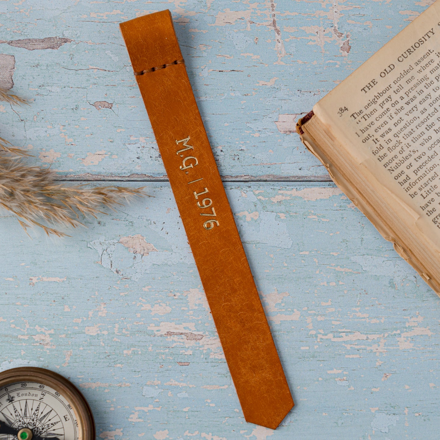 Slim Leather Bookmark – Personalised